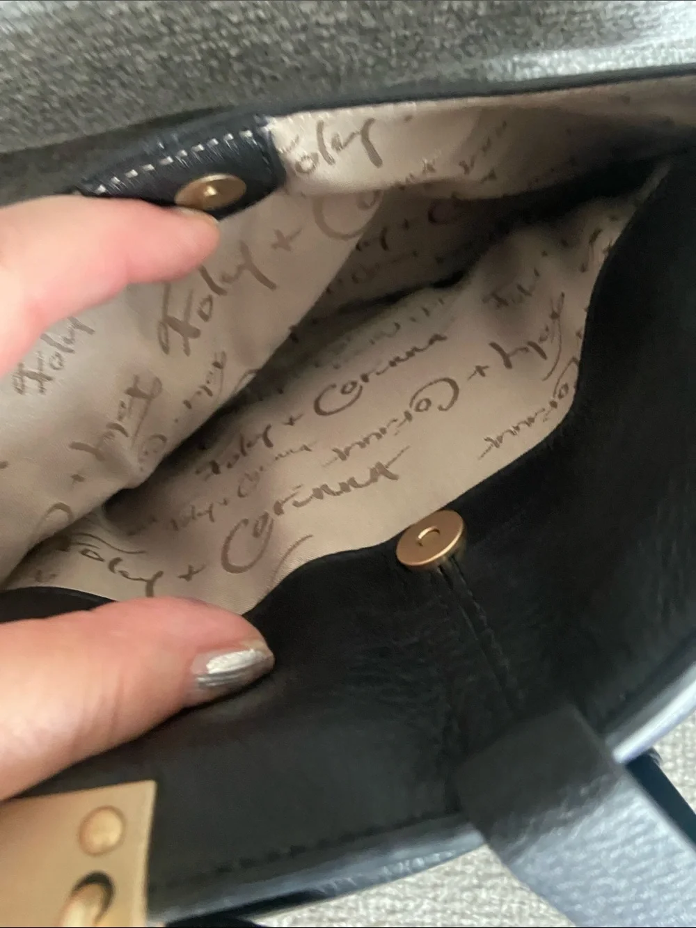 Foley + Corinna Black Leather Satchel with Gold Hardware